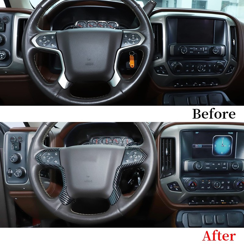 JeCar Steering Wheel Trim Cover ABS Interior Decoration Accessories Compatible