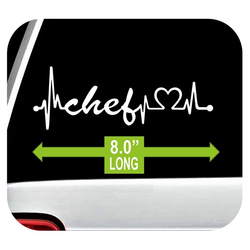 Chef Heartbeat Lifeline Decal Sticker for Car Window BG 122