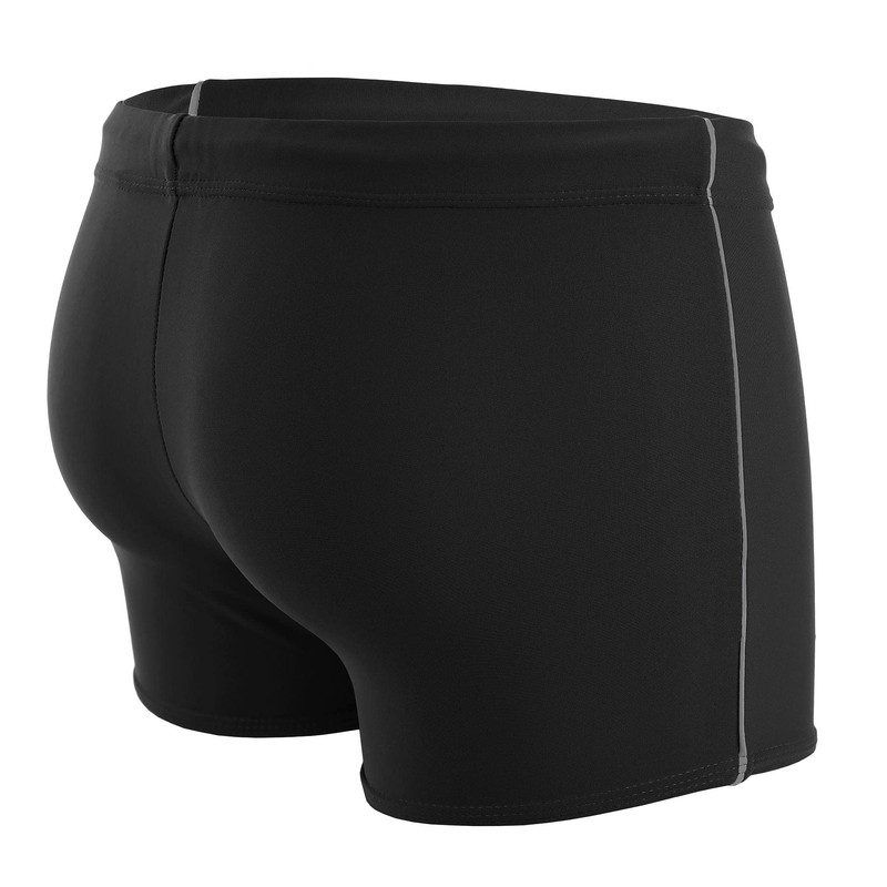 Aquarti Men's Swimming Trunks Short with Contrast Piping, black/grey