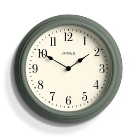 Jones Clocks® Venetian Wall Clock - Round Wall Clock - Classic Traditional Design - Decorative Case (Green/Arabic Numerals)