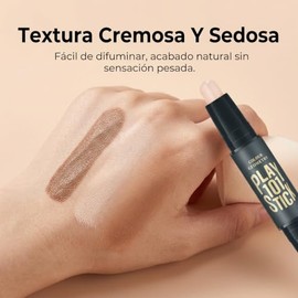 2Pzs Palo de Contorno 2 en 1 con Doble Cabeza, Highlighter Makeup Stick | Contorno Maquillaje en Barra para Sombra e Iluminador, Natural Impermeable d