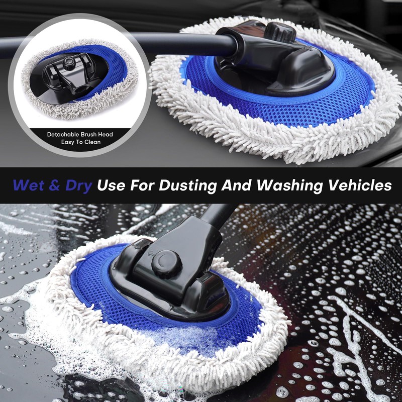 Ultimate Car Wash Brush with Long Handle | 15-Degree Curved