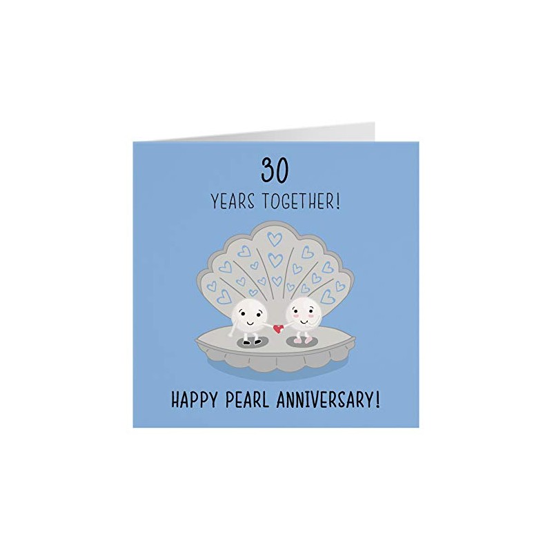 Hunts England 30th Wedding Anniversary Card - Pearl Anniversary -