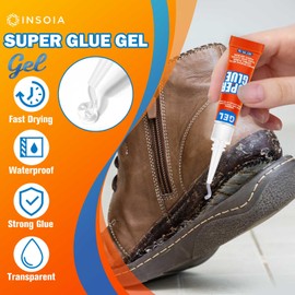 Super Glue Gel Clear Non-Drip, 6 X 3g All Purpose Strong Adhesive Ca Glue Quick Dry Instant Glue for Plastic, Metal, Ceramic, Shoe, Wood, Leather, Model, Aquarium, Rhinestone, Jewelry and DIY Crafts