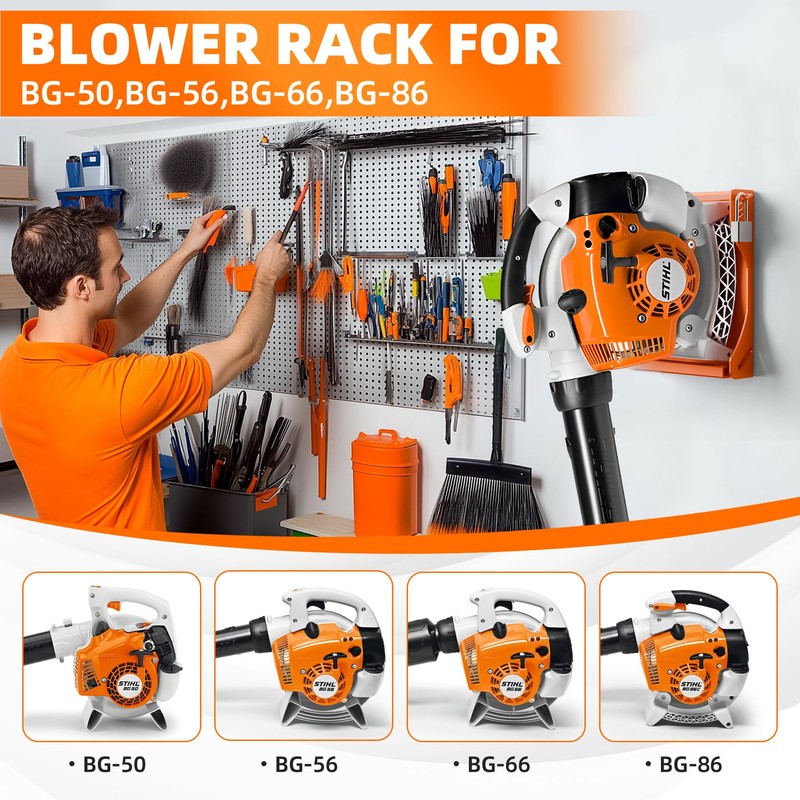 HEIWUKONG Blower Rack for Stihl BG-50,BG-56,BG-66,BG-86,Handheld Leaf Blower Wall Mount