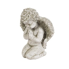 Solid Rock Stoneworks Medium Praying Angel Concrete Garden Statue- 13in Tall