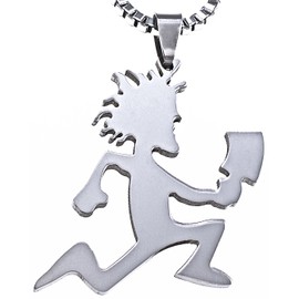 GWOOD Juggalo Pendant with Necklace (SILVER COLOR WITH 24 INCH BOX CHAIN)