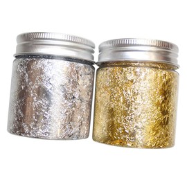 Healeved 10g Bottle Nail Art Foil Paper Each of Gold Silver Decorative Foil for Creative Nail Designs Easy Application for Parties and Crafts