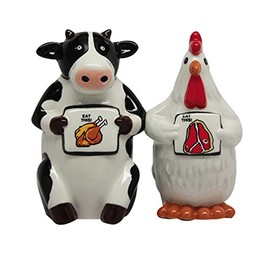1 X Eat Chicken Eat Beef - Salt and Pepper Shakers