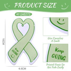 Teling 12 Pcs Pads Mental Health Awareness Sticky Notes Mental Note Sticky Notes Green Ribbon Funny Sticky Notes Cute Notepads Self Stick Note Pads for Office School Home Mental Health Day Party