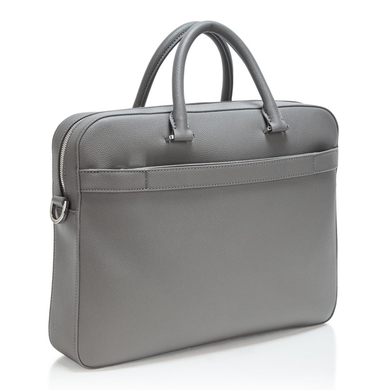 BOSS, Ray Soft Friendly Leather Brief Case, high rise grey,