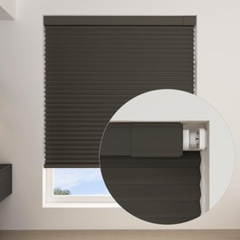 Changshade Custom No Drill No Tools Cordless Cellular Shades Blackout, 1.5” Honeycombs Blinds for Window, Room Darkening Cellular Shades, Thermal Insulated Blinds for Indoor Windows, Taupe