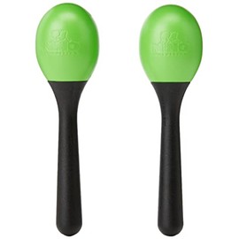 Nino Percussion Small Egg Maracas - 1 Pair Small Shaker for Children from 3 Years - Musical Instrument - Plastic, Black and Green (NINO569GG)