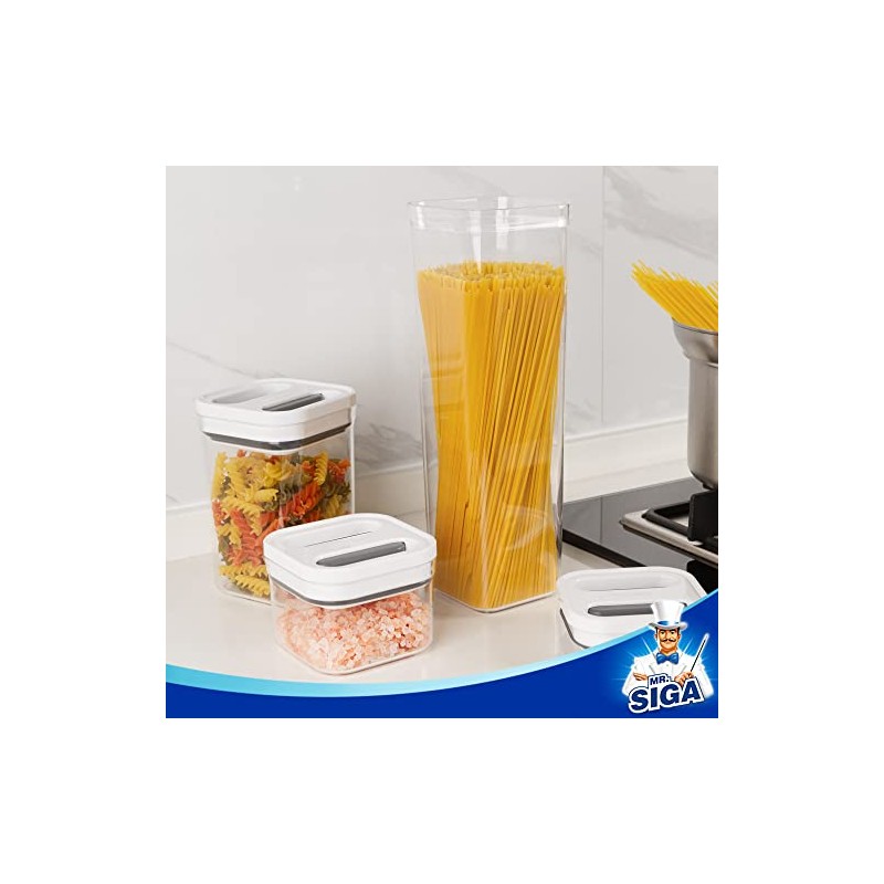 MR.SIGA Juego envases herméticos sin BPA apilables para pasta, paquete