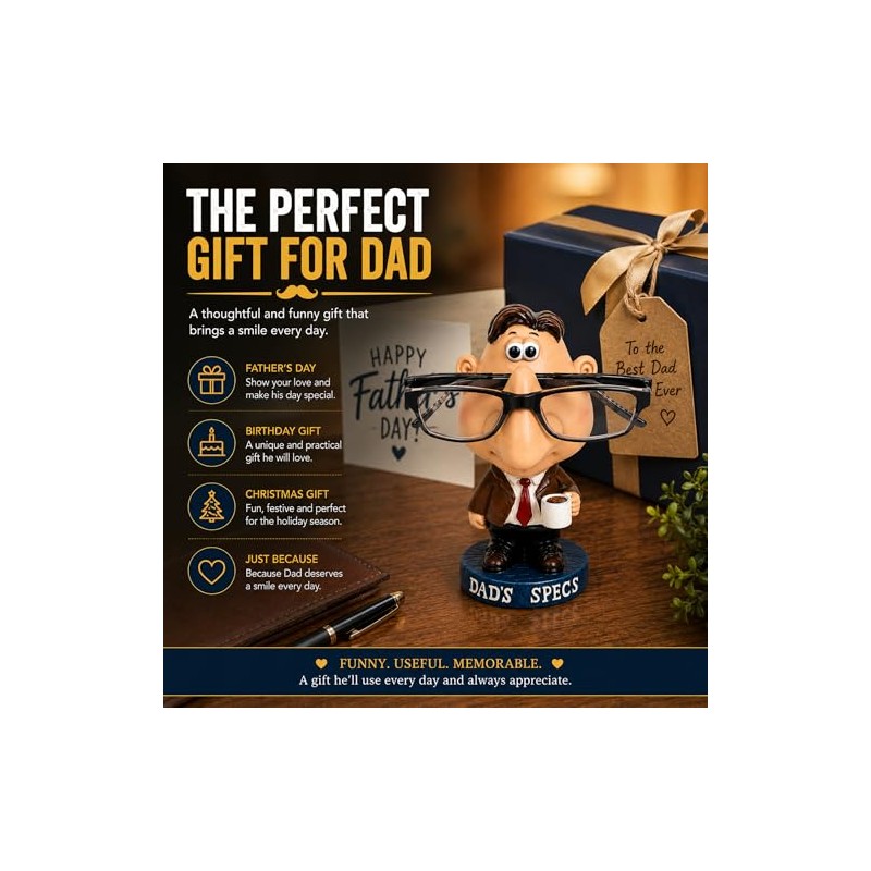Glasses Holder For Dad Specs, Funny Glasses Stand And Novelty