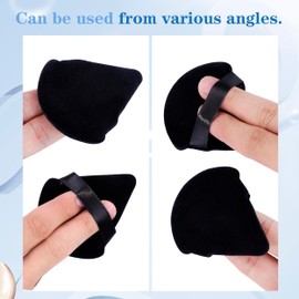 Make Up Puff 6 Pieces, Powder Puff Washable Make Up Sponge for Loose Powder, Soft Body Cosmetic Foundation Wet Dry Makeup Tool (6 Pieces Black)