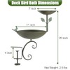 CaliDecor 2 in 1 Railing Bird Feeder and Bath, Green,