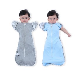 Bycc Bynn 2 Pack Sleeping Blanket Sack with High Sleeve,Transitions to Arms-Free Wearable Sleeping Bag for Baby pacify