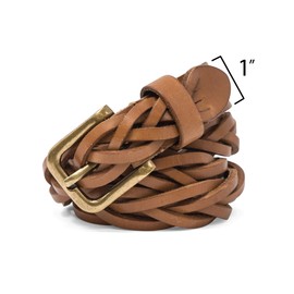 Timberland Women's Casual Leather Belt for Jeans, Tan (Braided), Small (30-36)