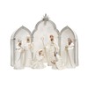 Roman - Christmas Collection, 11.25" 9Pc Set Nativity, Silver, White,