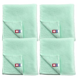 Imabari Towel, Handkerchief Towel, Set of 4, 9.8 x 9.8 inches (25 x 25 cm), Made in Japan, Hand Towel, Mint, Face Towel, Made in Imabari, Fluffy, Soft, Towel Handkerchief, Present, Gift