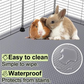 TCYPUHL Washable Guinea Pig Bedding Cage Liner Waterproof Rabbit Bedding, Easily Cut to Suit Cage and Reusable Pads for Guinea Pigs, Rabbits, Hamsters, Gerbils, and Chinchillas,18"×79" 1pcs, Grey Mat