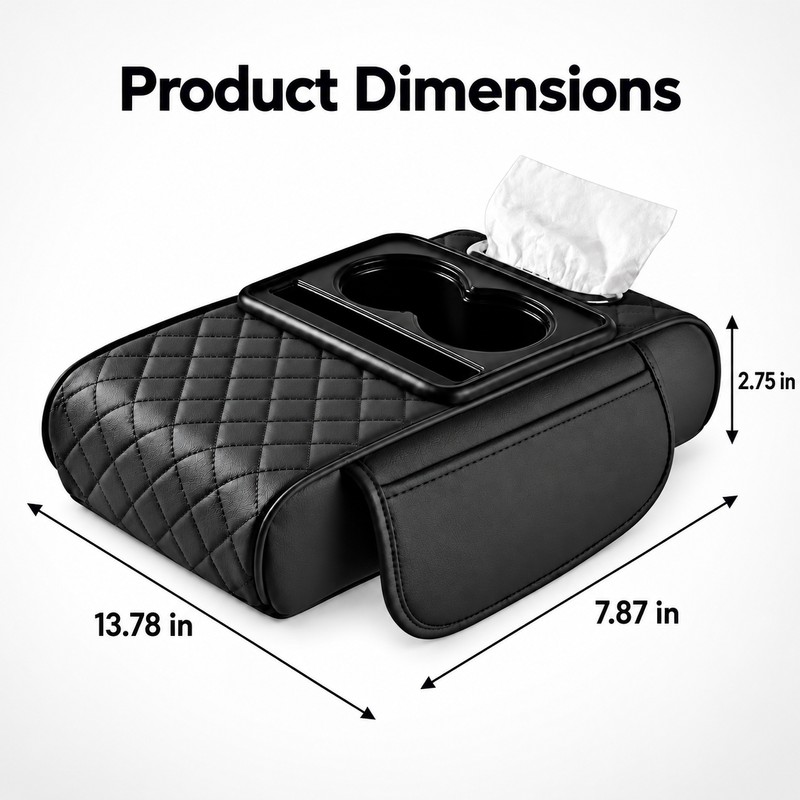 Car Center Console Armrest Cushion for Driving Comfort – Dual