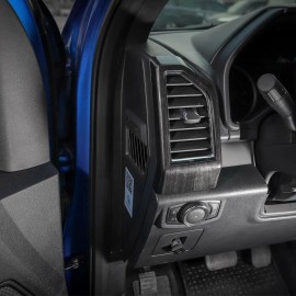 Xtreme Trux Molded Black Wood Grain Dashboard Air Vent Bezel Trim Cover 17-22 Ford F250 F350