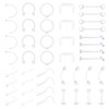 WillTen 38 Pieces Bioflex Piercing Nose Stud Nose Ring Earrings,