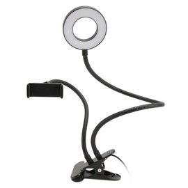 Selfie Ring Light 10 Brightness Levels 3 Light Colors 5000K LED Camera Ring Light for Salon Makeup (Black)