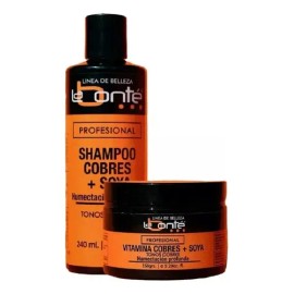 Kit Shampoo Y Vitamina + Soya Tono Cobrizo Labonte 240m/150g