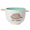 Enesco Pusheen the Cat Very Hungry Ramen Bowl with Chopsticks,