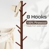 WANGMUXIA Coat Rack, Freestanding Coat Rack with 8 Hooks and