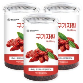 Hello Green Domestic Cheongyang Goji Berry 300g / 헬로우그린 국산 청양 구기자환 300gX3(통) 총900g 청양 구기자 고지베리