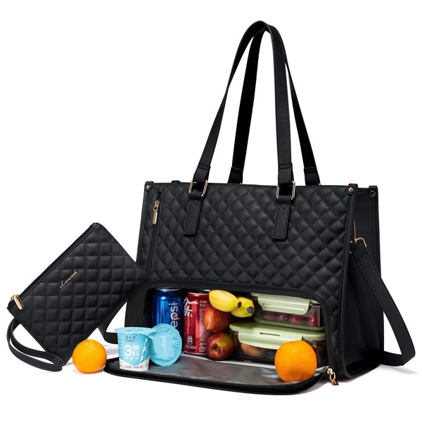 LOVEVOOK Lunch Tote Bag for Women, 15.6 Inch Laptop Bag