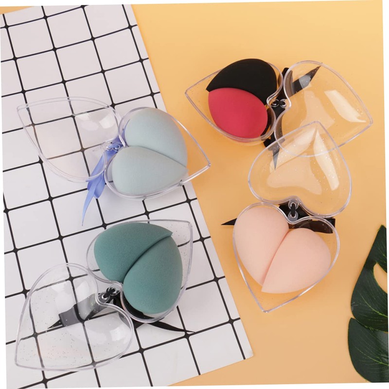 Beavorty 2 Pack Heart Shape Powder Puff Set Blender for
