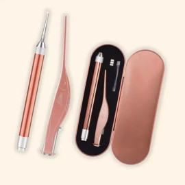 Sangseeseolmaechamjo 불나오는 귀지제거 핀센세트 LED 귀청소 귀이개 판촉선물 [로즈골드] Fire-Emitting Earwax Removal Pin Set LED Ear Cleaning Ear Pick Promotional Gift [Rose Gold]