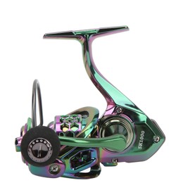 Lure Spinning Reel Metal Spinning Fishing Wheel Gapless 5.0:1 Speed Ratio Fishing Reel for Freshwater Saltwater SK1000