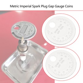 LT Easiyl 2pcs Spark Plug Gap Measuring Tool Spark Plug Gap Adjusting Tool Metric Imperial Gauge Spark Plug Gap Measuring Coin Zinc Alloy Measuring Coin