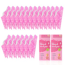 Flintronic 20PCS Female Urinal, Funnels Portable Female Urination Device, Women Urinal Funnel, Waterproof Standing Pee Funnels for Pregnant, Wounded, Camping, Travel, Outdoor Activity, Pink