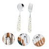 MAGICLULU 2sets Nordic Style Tableware Ceramic Handle Stainless Steel Fork