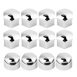 Pack of 20 Wheel Bolt Caps, Universal 17 mm Plastic Nut Cover Cap Screw Car Nut Cover with Removal Tool Wheel Bolt Protection Cover Wheel Nuts (Silver)