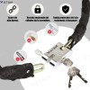 Candado Yataia Antirrobo Cadena 120cm Acero Bicicleta Moto Negro