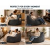 Dark Grey Bean Bag Chair with Handle, Floor Sofa for