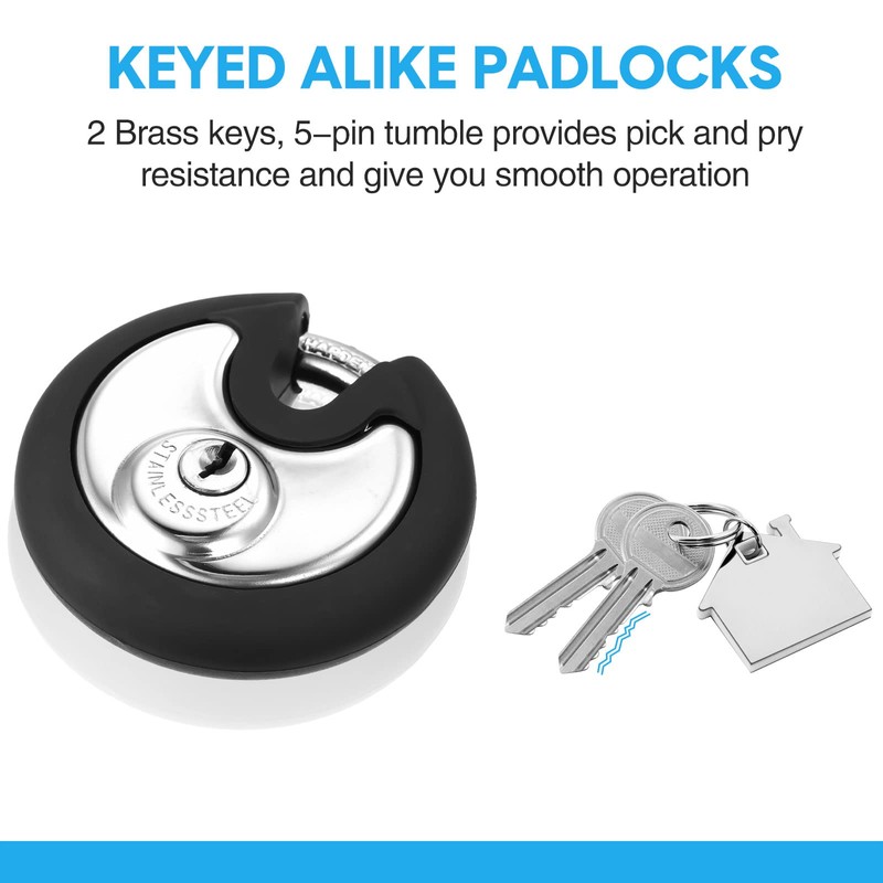 Chumia 10 Pack 70 mm Keyed Alike Padlocks Outdoor Round