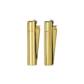 Clipper New Clipper Metal Lighter-Assorted Gold Color Bundles with Lighter Accessories