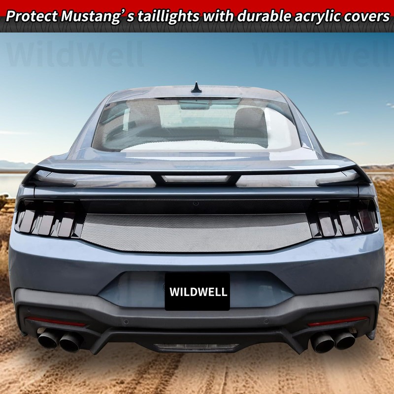 WildWell Tail Light Covers for 2024-2025 Ford Mustang Rear Light