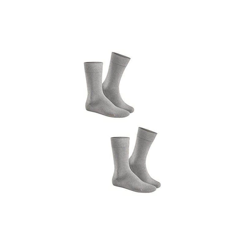 Hudson Men's Only 2-Pack Druckfreier Bund Socks, Silver, 39 (Pack