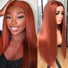 MURAME 26Inch Lace Front Ginger Wig,Pre-Plucked 13x4x1 Synthetic HD Lace