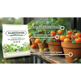 Ohio Valley Seed & Supply Earthwise Premium Organic All Purpose Fertilizer, 2-2-2, 1 lb Plant Food and Indoor/Outdoor Garden Fertilizer, All-in-One, Instant and Slow Release Formula